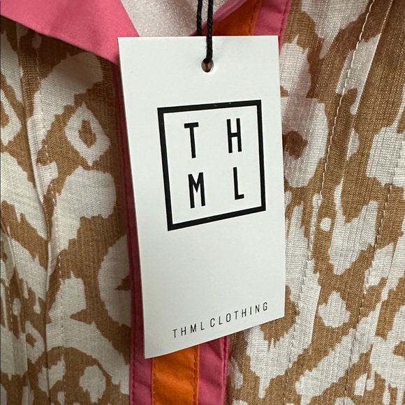 THML Tan and White Patterned Dress - Picture 4 of 5